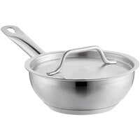 Vigor SS1 Series 6.75 Qt. Stainless Steel Aluminum-Clad Sauce Pot with Cover