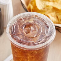 EcoChoice 32 oz. PLA Compostable Plastic Cold Cup Lid with Straw Slot - 50/Pack