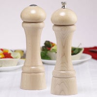 Chef Specialties 08200 Professional Series 8 inch Customizable Windsor Natural Maple Pepper Mill and Salt Shaker