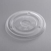 EcoChoice 9, 12, 16, 20 & 24 oz. PLA Compostable Plastic Cold Cup Lid with Straw Slot - 50/Pack