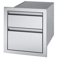 Crown Verity CV-2D1 16 7/8 inch Built-In Stainless Steel 2 Drawer Storage Compartment