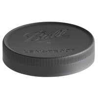 Ball 1440010813 Wide Mouth Black Plastic Leak-Proof Lids for Canning Jars   - 6/Pack