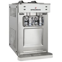 Spaceman 6695-C 2 Bowl Countertop Slushy / Granita Stainless Steel Frozen Drink Machine - 208-230V