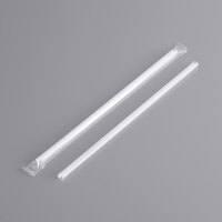 10 1/4 inch Giant Translucent Wrapped Straw - 500/Bag