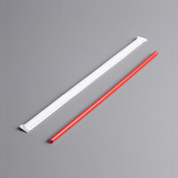 10 1/4 inch Giant Red Wrapped Straw - 2000/Case
