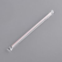 7 3/4 inch Jumbo White and Red Wrapped Straw - 12000/Case