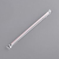 Choice 7 3/4" Jumbo White and Red Wrapped Straw - 12000/Case