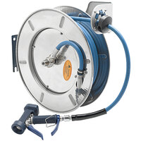 T&S B-7142-05 50' Open Stainless Steel Hose Reel with Front Trigger Water Gun