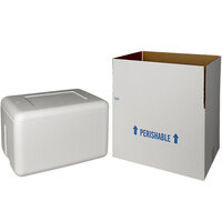Insulated Shipping Box with Foam Cooler 16 1/2" x 12 1/4" x 10 5/8" - 1 1/2" Thick