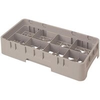Cambro Camrack 11 3/4" High 8-Compartment Half-Size Glass Rack with 6 Extenders