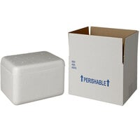 Lavex Packaging Insulated Shipping Box with Foam Cooler 9 5/8 inch x 7 3/4 inch x 5 7/8 inch - 1 inch Thick