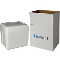 Lavex Industrial Insulated Shipping Box with Foam Cooler 12" x 10 1/2" x 11 5/8" - 1 1/2" Thick