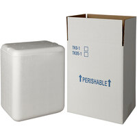 Insulated Shipping Box with Foam Cooler 7 3/4" x 5 3/4" x 10 1/2" - 1 1/2" Thick