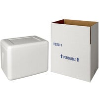 Lavex Packaging Insulated Shipping Box with Foam Cooler 14 1/8 inch x 10 3/8 inch x 12 1/4 inch - 1 1/2 inch Thick