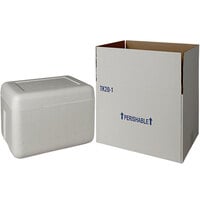Lavex Packaging Insulated Shipping Box with Foam Cooler 13 1/4 inch x 10 1/2 inch x 9 1/4 inch - 1 1/2 inch Thick