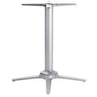 NOROCK Esplanade ESAL27SI Self-Stabilizing 27 inch x 27 inch Metallic Silver Powder-Coated Aluminum Outdoor / Indoor Standard Height Table Base