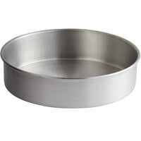 Choice 12 inch x 3 inch Round Straight Sided Aluminum Cake Pan