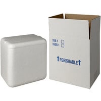 Lavex Packaging Insulated Shipping Box with Foam Cooler 7 3/4 inch x 5 7/8 inch x 8 1/2 inch - 1 1/2 inch Thick