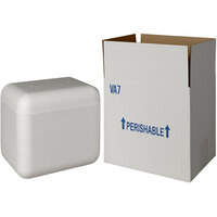 Lavex Packaging Insulated Shipping Box with Foam Cooler 7 5/8 inch x 5 3/4 inch x 7 inch - 1 1/2 inch Thick