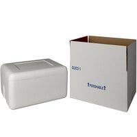 Lavex Packaging Insulated Shipping Box with Foam Cooler 16 1/4 inch x 12 1/4 inch x 9 1/8 inch - 1 1/2 inch Thick