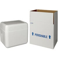 Lavex Industrial Insulated Shipping Box with Foam Cooler 11 1/8" x 8 1/2" x 11 1/8" - 1 1/2" Thick
