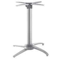 NOROCK Terrace TCAL27SI Self-Stabilizing 27" x 27" Metallic Silver Powder-Coated Aluminum Outdoor / Indoor Standard Height Nesting Table Base