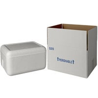 Lavex Packaging Insulated Shipping Box with Foam Cooler 11 3/8 inch x 8 3/4 inch x 6 inch - 1 1/2 inch Thick
