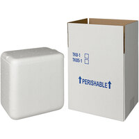 Insulated Shipping Box with Foam Cooler 8 3/8" x 6 5/8" x 9" - 1" Thick