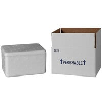 Lavex Packaging Insulated Shipping Box with Foam Cooler 7 1/4 inch x 4 1/4 inch x 3 1/2 inch - 3/4 inch Thick
