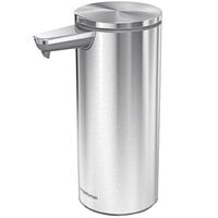 Simplehuman ST1043 9 oz. Brushed Stainless Steel Soap / Sanitizer Dispenser with Touchless Sensor Pump