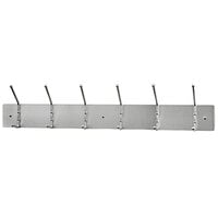 Ex-Cell Kaiser 700 SA 36 inch x 3 3/4 inch x 4 inch Satin Aluminum Wall Mounted Coat Rack with 6 Double Hooks