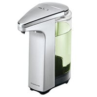 Simplehuman ST1023 8 oz. Brushed Nickel Soap / Sanitizer Dispenser with Touchless Sensor Pump and Soap Sample