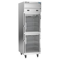 Beverage-Air CT12-12HC-1HG Cross-Temp 2 Section Convertible Reach-In Refrigerator / Freezer with Glass Half Doors
