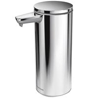 Simplehuman ST1044 9 oz. Polished Stainless Steel Soap / Sanitizer Dispenser with Touchless Sensor Pump