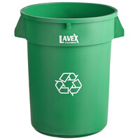 Lavex Janitorial 32 Gallon Green Round Commercial Recycling Can