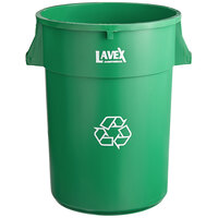 Lavex Janitorial 44 Gallon Green Round Commercial Recycling Can