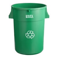 Lavex 44 Gallon Green Round Commercial Recycling Can
