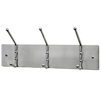 Ex-Cell Kaiser 703 SA 18" x 3 3/4" x 4" Satin Aluminum Wall Mounted Coat Rack with 3 Double Hooks