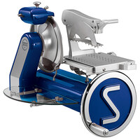 Sirman Anniversario 350 14 inch Blue Manual Meat Slicer with Flywheel