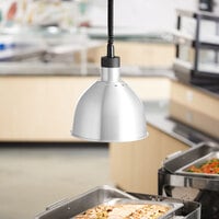 ServIt HLR85SS Retractable Cord Ceiling Mount Heat Lamp with Modern Stainless Steel Finish Round Dome Shade