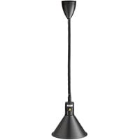 ServIt HLR45BK Retractable Cord Ceiling Mount Heat Lamp with Modern Black Finish Round Cone Shade