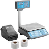 AvaWeigh PCS40TK 40 lb. Digital Price Computing Scale with Tower, Legal for Trade with Thermal Label Printer