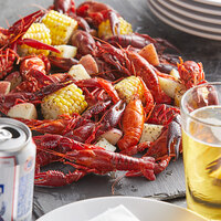 10/15 Count Whole Cooked and Seasoned Crawfish 5 lb. - 2/Case