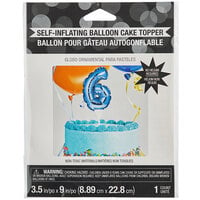 Creative Converting 337528 9 inch Blue 6 inch Balloon Cake Topper