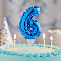 Creative Converting 337528 9 inch Blue 6 inch Balloon Cake Topper
