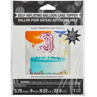 Creative Converting 337522 9 inch Pink 3 inch Balloon Cake Topper