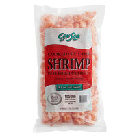 150/250 Size Peeled and Deveined Tail-Off Cooked Shrimp 5 lb. - 4/Case