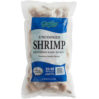 31/40 Size EZ Peel Shell-On Raw White Shrimp 2 lb. - 10/Case