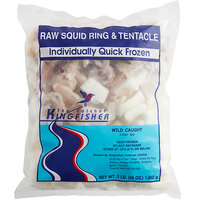 5/8 inch Wild-Caught Raw Squid Tentacles and Rings 2.5 lb. - 4/Case