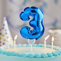 Creative Converting 337532 9 inch Blue 3 inch Balloon Cake Topper